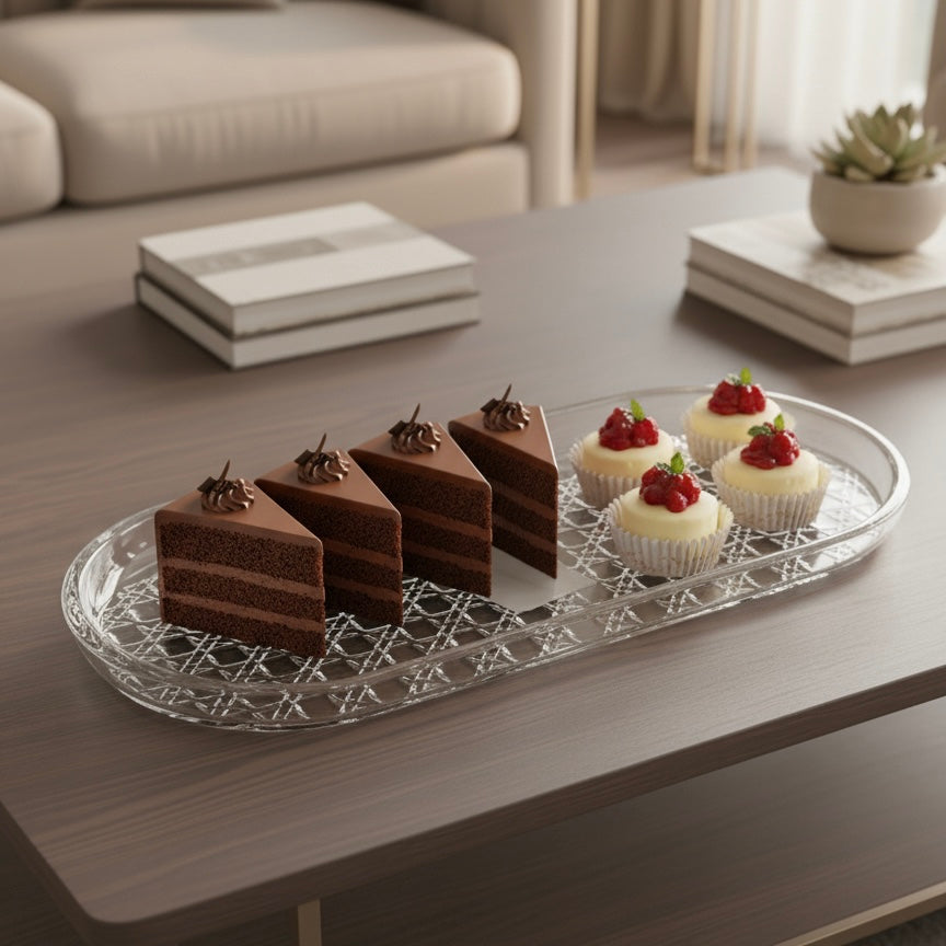 Mawaeen Luxury Glass Candy Plate – Clear