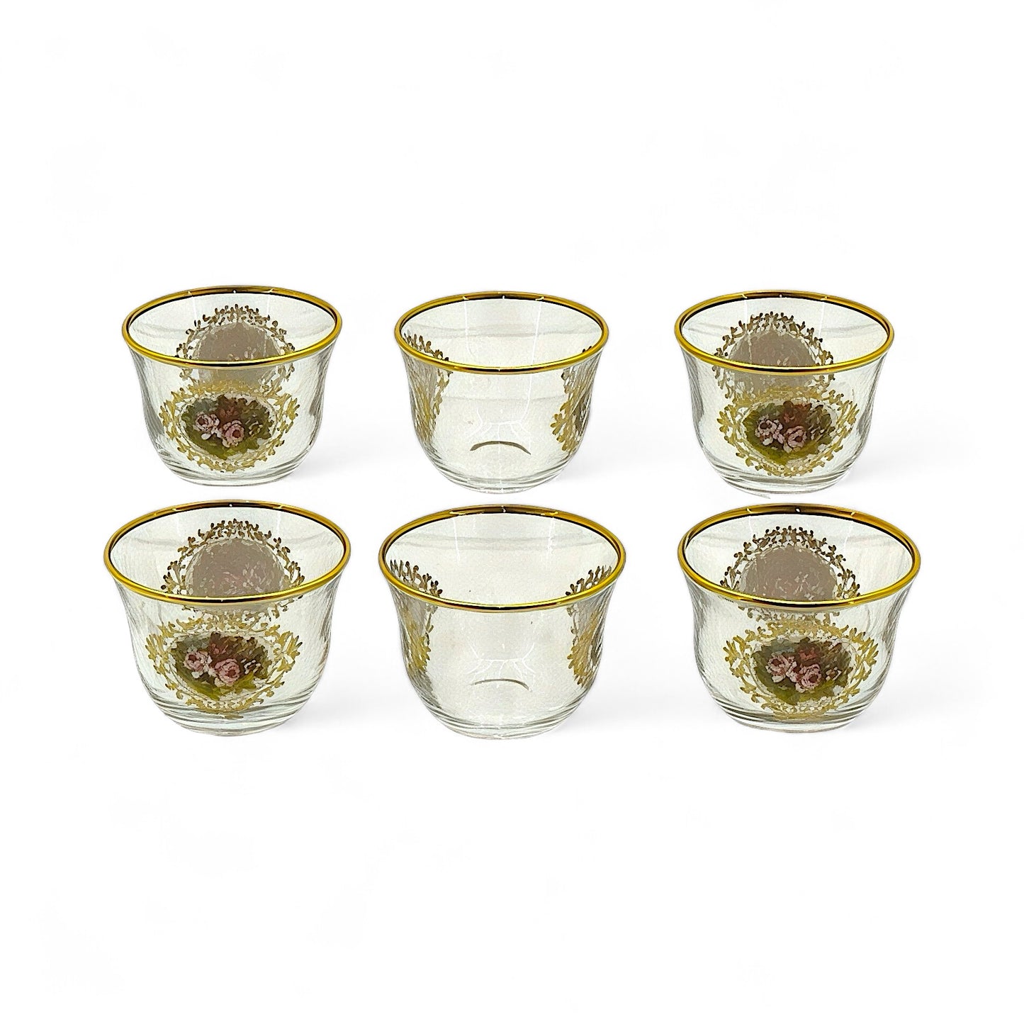 Elegant Floral Glass Coffee Set