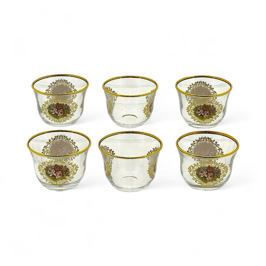 Elegant Floral Glass Coffee Set