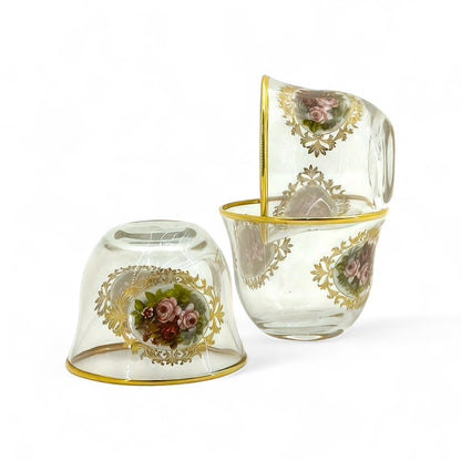 Elegant Floral Glass Coffee Set