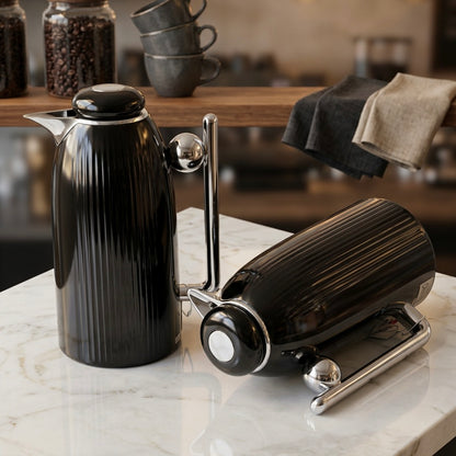 Premium Dallah Set Black/Silver– 1L & 1L - Mawaeen