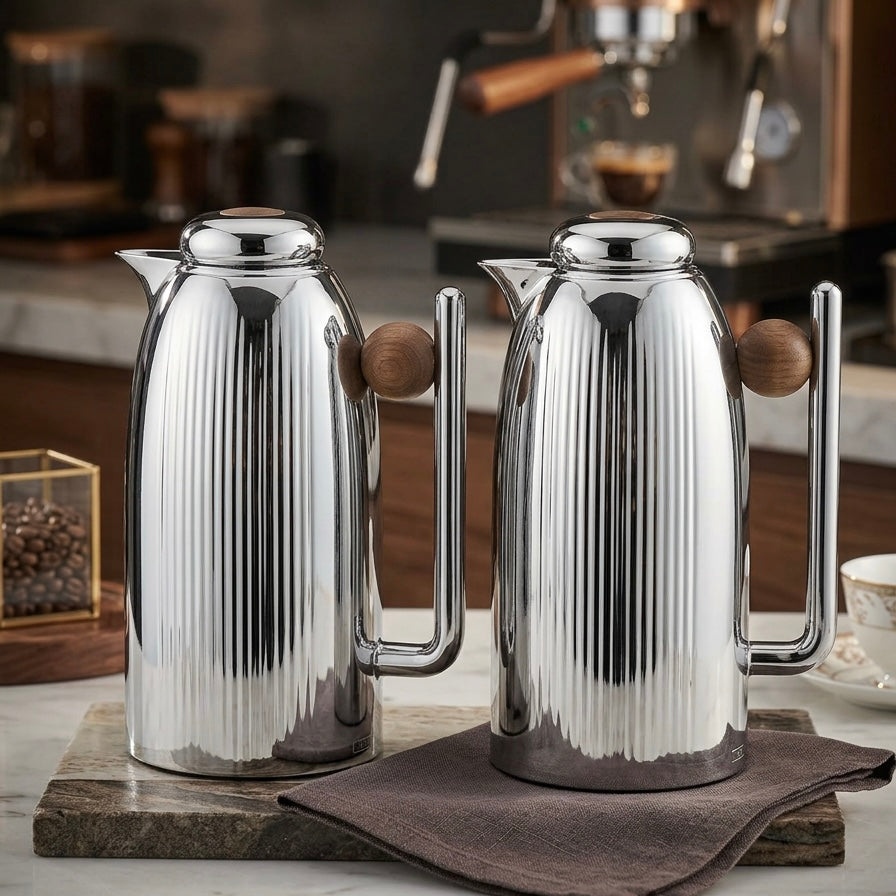 Premium Dallah Set S/Wood– 1L & 1L - Mawaeen