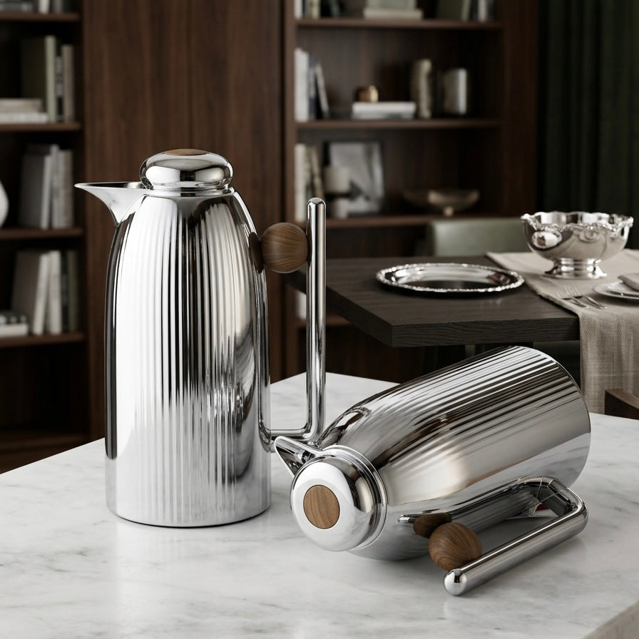 Premium Dallah Set S/Wood– 1L & 1L - Mawaeen