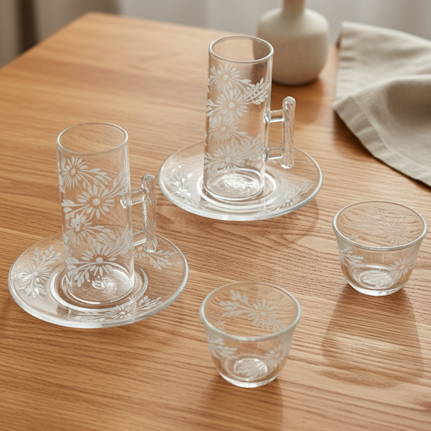 Tea & Coffee Serving Set Clear – 18 Pieces