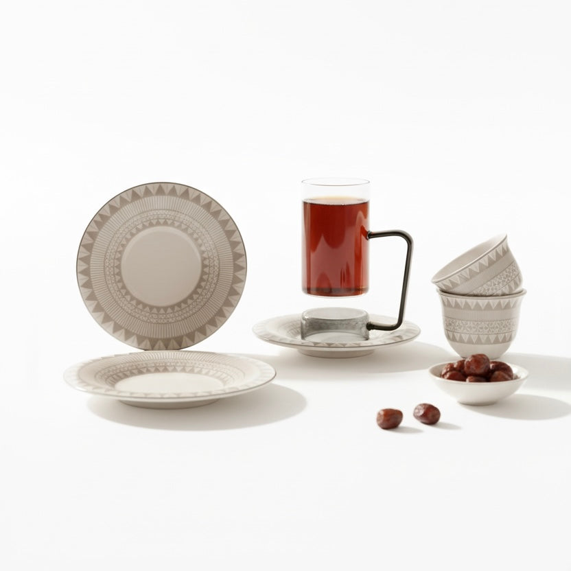 Tea & Coffee Serving Set W/Silver – 18 Pieces