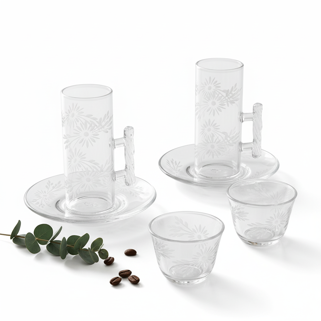 Tea & Coffee Serving Set Clear – 18 Pieces