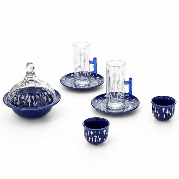 Tea & Coffee Serving Set Blue– 19 Pieces