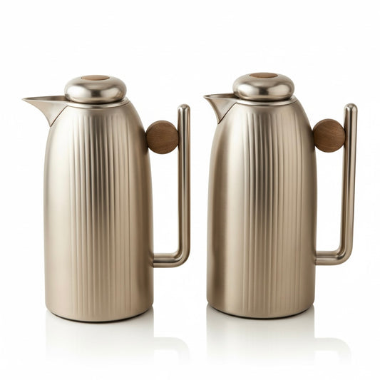 Premium Dallah Set Matt/Silver – 1L & 1L - Mawaeen