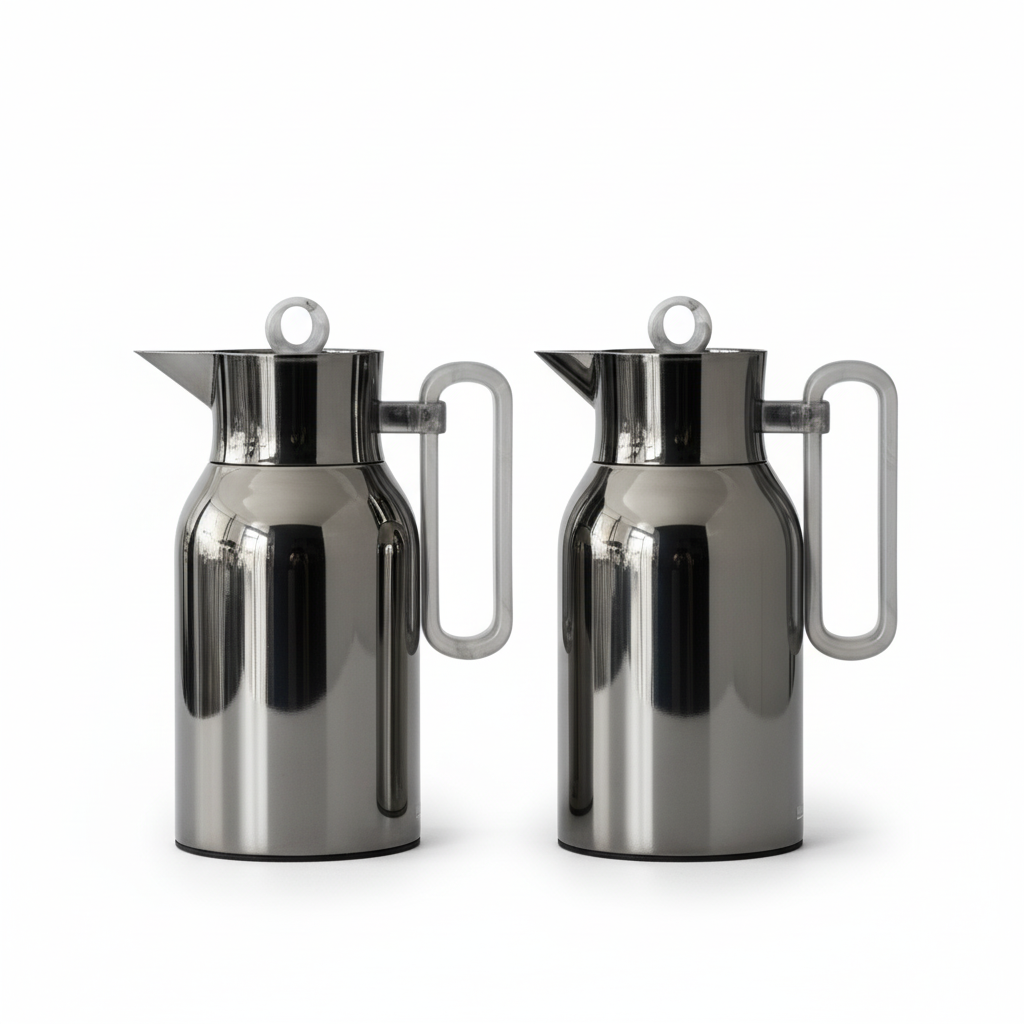 Regal Dallah Set Chrome Marble – 1L & 1L - Mawaeen