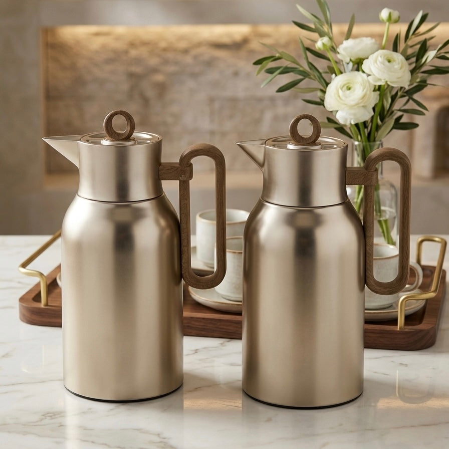 Regal Dallah Set S/Wood – 1L & 1L - Mawaeen