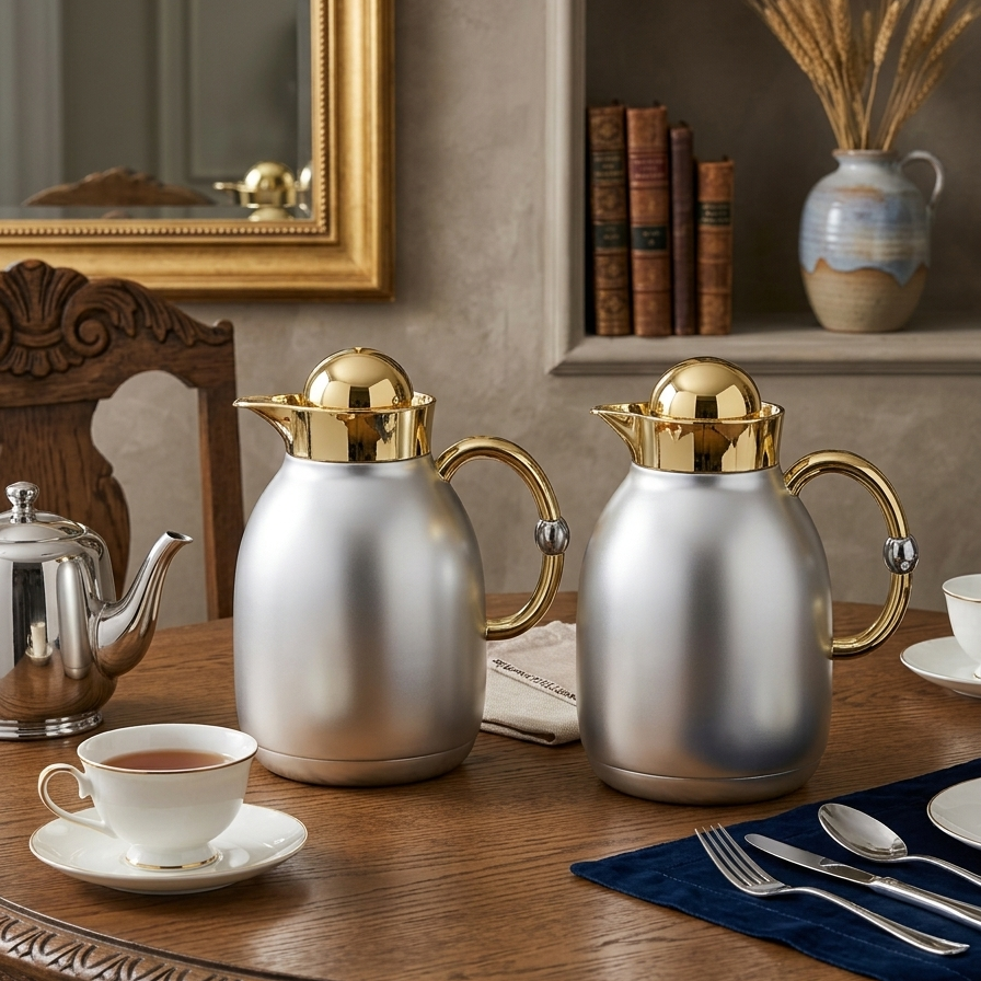 Regal Classic Dallah Set M/Silver Gold – 1L & 1L