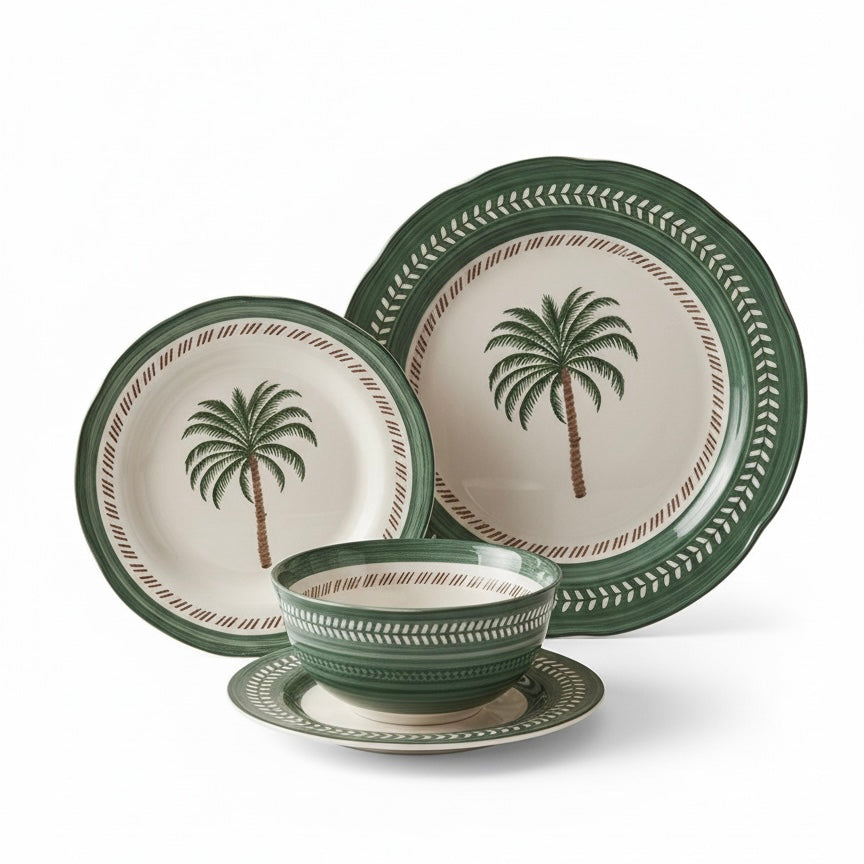 Dinnerware Set Nakhla Green – 24 Pieces (Service for 6)