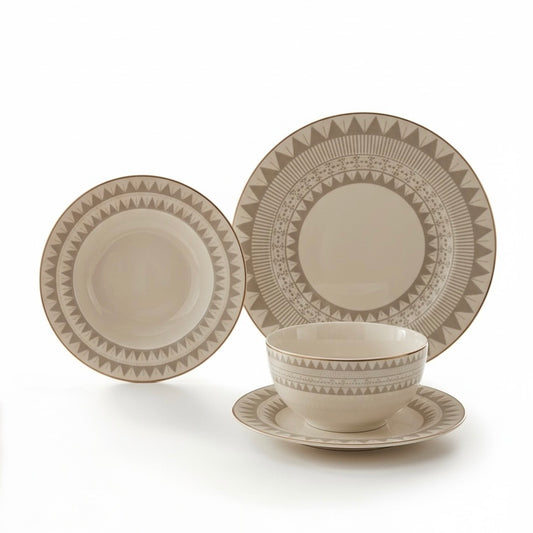 Dinnerware Set W/Silver – 24 Pieces (Service for 6) - Mawaeen