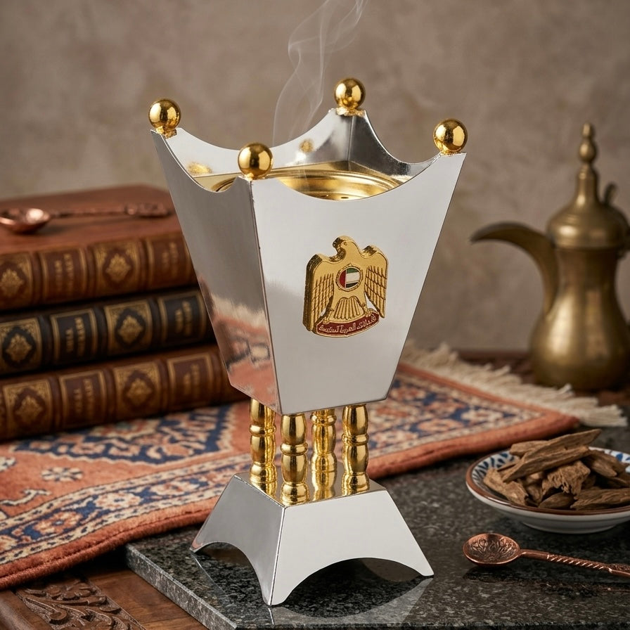 UAE Emblem Incense Burner S/Gold (S) - Mawaeen