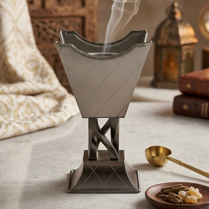 Luxury Decorative Incense Burner Chrome - (L) - Mawaeen