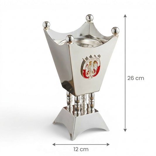 Abu Dhabi Logo Incense Burner Silver (L) - Mawaeen