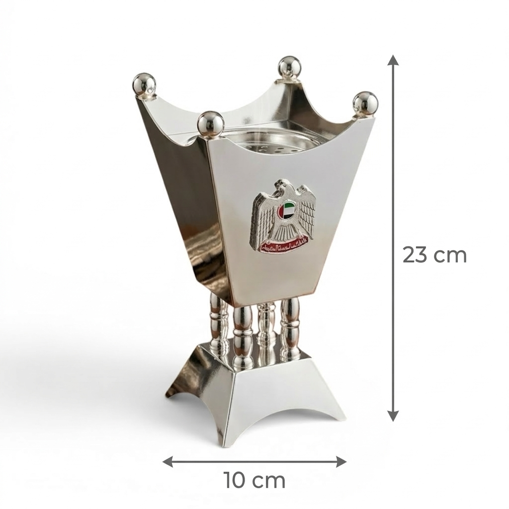 UAE Emblem Incense Burner silver (S) - Mawaeen