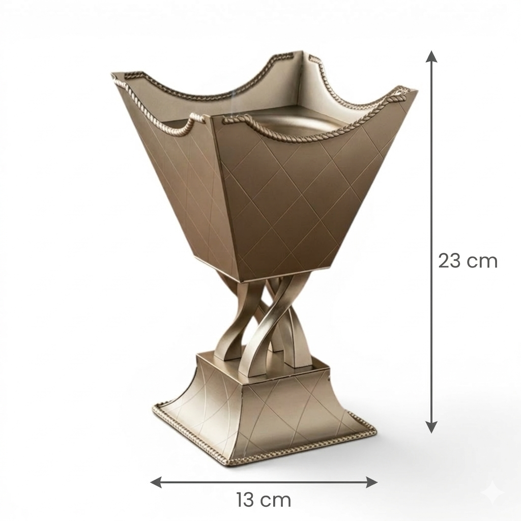 Luxury Decorative Incense Burner Matt- Nickel  - (L) - Mawaeen