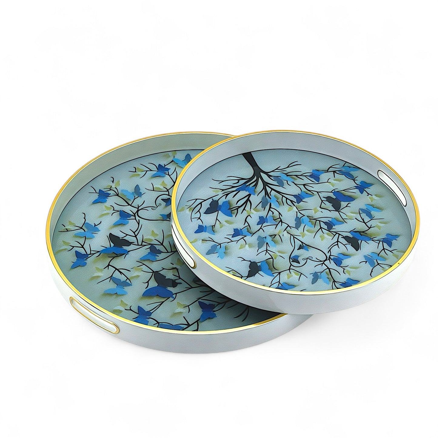 Artistic Floral Tray Set