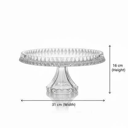 Mawaeen Round Luxury Glass Cake Stand Clear (L)