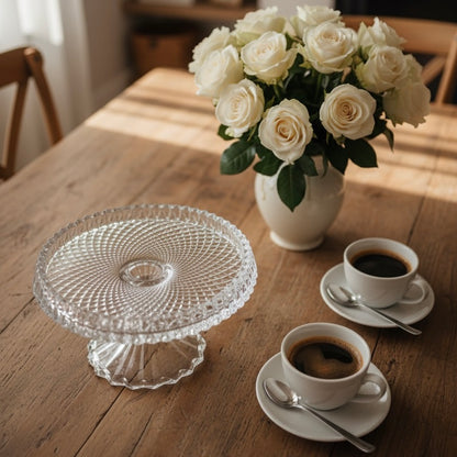 Mawaeen Round Luxury Glass Cake Stand (S)