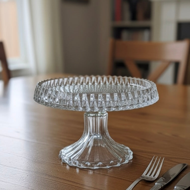 Mawaeen Round Luxury Glass Cake Stand (S)
