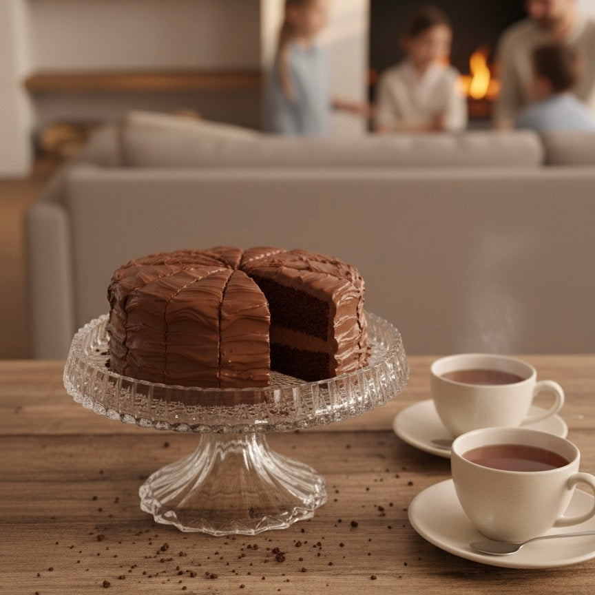 Mawaeen Round Luxury Glass Cake Stand (S)