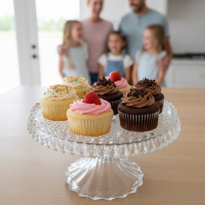 Mawaeen Round Luxury Glass Cake Stand (S)