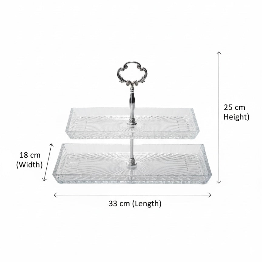 Mawaeen 2-Tier Luxury Glass Candy Plate – Elegant Serving Display