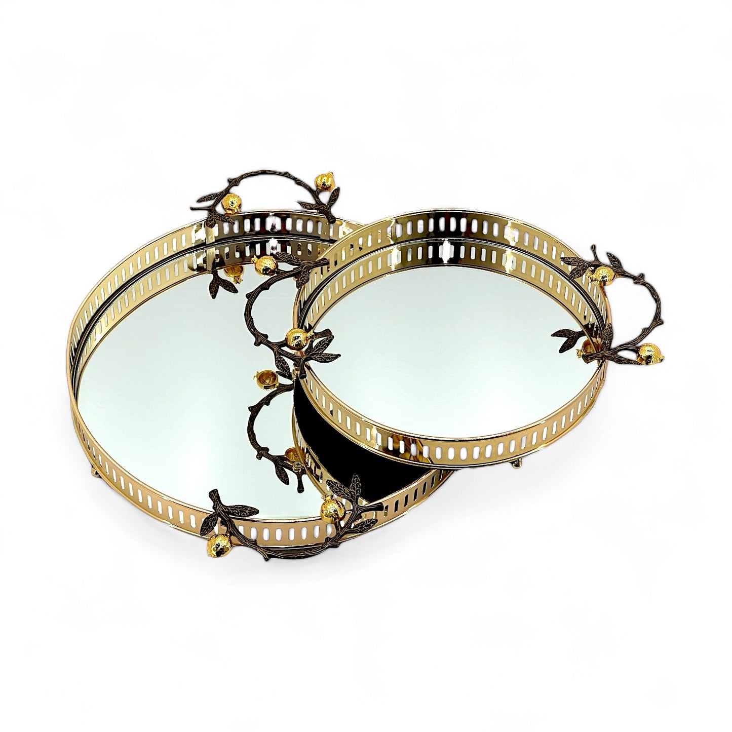 Botanical Elegance Mirror Tray Set