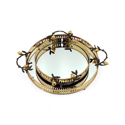 Botanical Elegance Mirror Tray Set