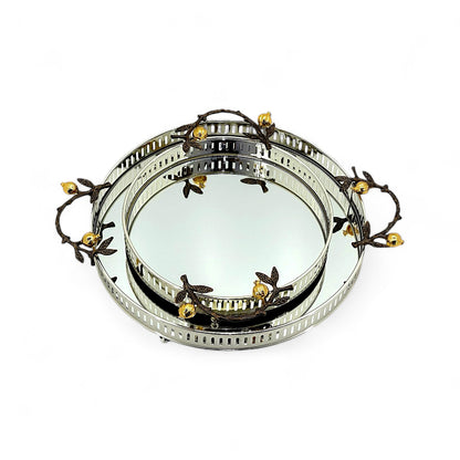 Botanical Elegance Mirror Tray Set