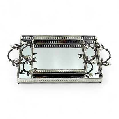 Elegant Botanical Mirror Tray