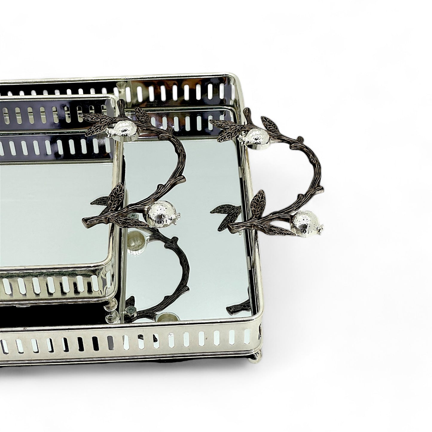 Elegant Botanical Mirror Tray