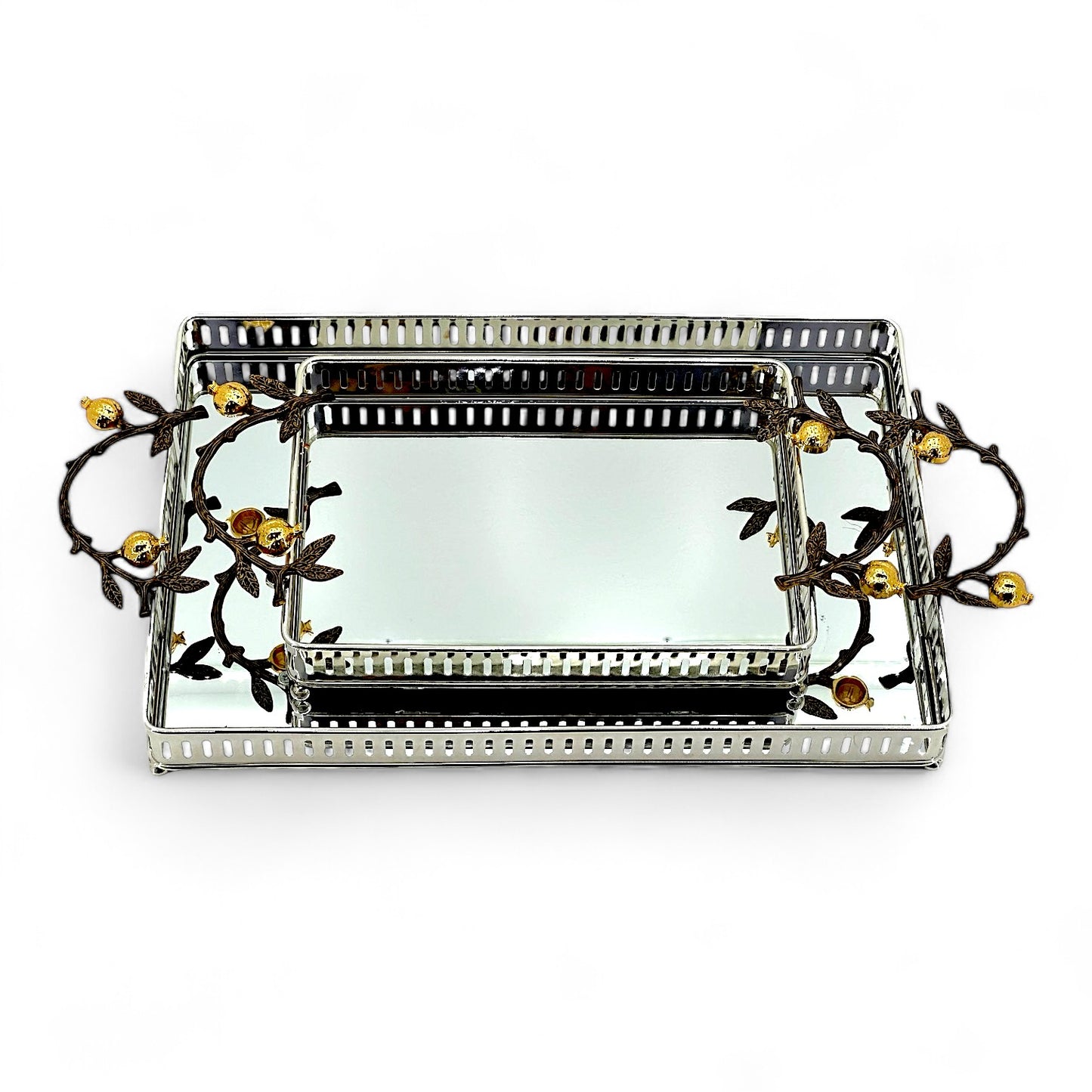 Elegant Botanical Mirror Tray