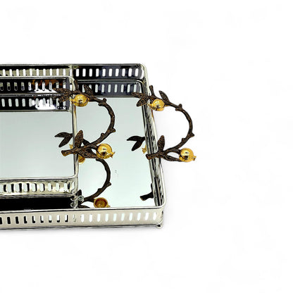 Elegant Botanical Mirror Tray