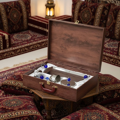 Luxury Incense Burner Gift Set in Wooden Box- B/Silver