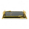 Luxurious black and gold tray set