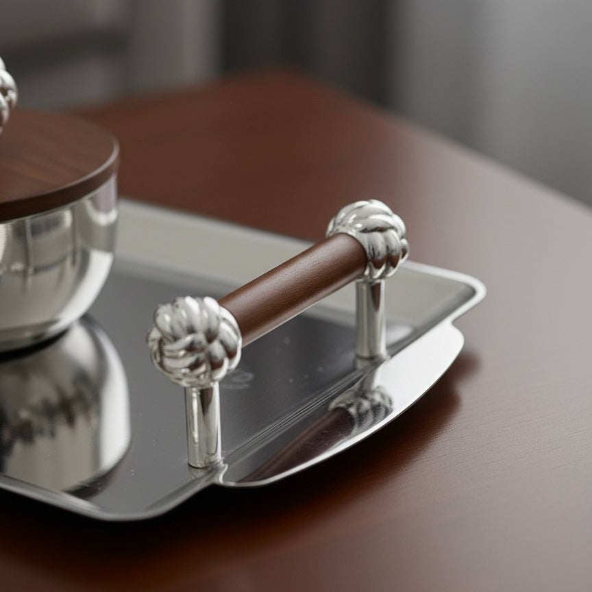 Luxury Incense Burner Gift Set in Wooden Box- W/Silver