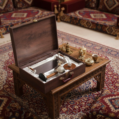 Luxury Incense Burner Gift Set in Wooden Box- W/Silver