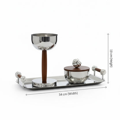 Luxury Incense Burner Gift Set in Wooden Box- W/Silver