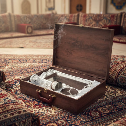 Luxury Incense Burner Gift Set in Wooden Box- W/Flower