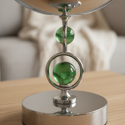 Mawaeen Premium Fruit Bowl – Stainless Steel Base with Green Crystal Accents (L)