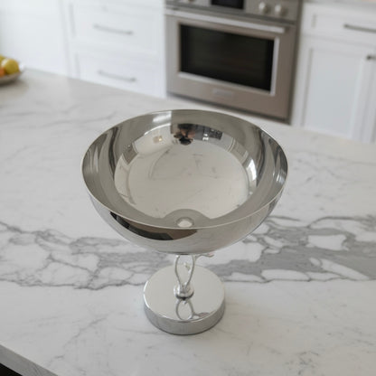 Mawaeen Luxury Fruit Bowl – Silver Floral Design (L)