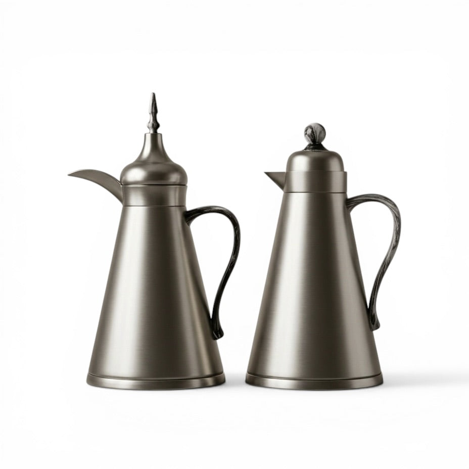 NGT 2-Piece Dallah Set Classic Design M/Silver Marble – 1L + 1L