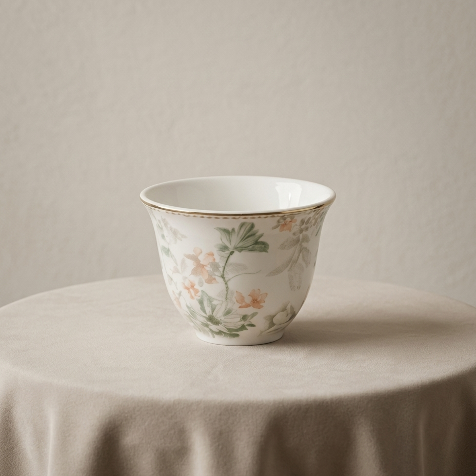 12-Piece Arabic Coffee Cups Set - W/Green - Mawaeen