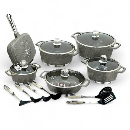 12-Piece Premium Granite Cookware Set