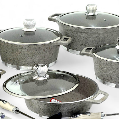 12-Piece Premium Granite Cookware Set