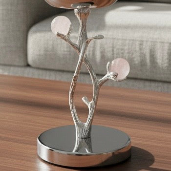 High-End Metallic Incense Burner Pink flower