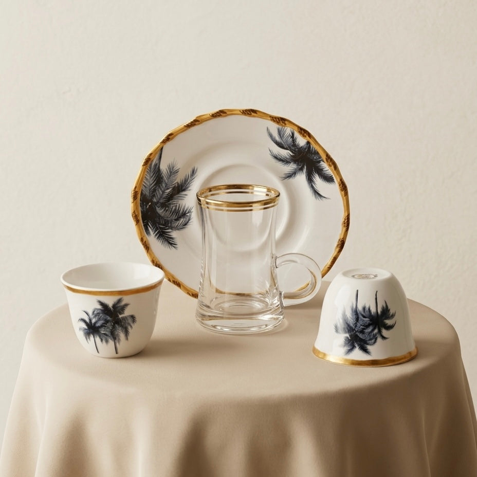 Premium 18-Piece Tea and Coffee Set - Nakhla Blue